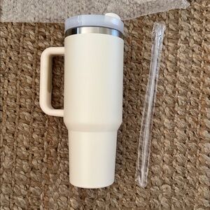 New Iweigh White Cream XL water coffee Travel Mug with Straw fitness water jug